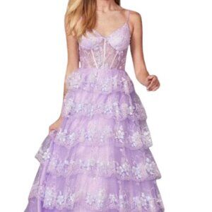 NWT Juliet Dresses JT2454K Tulle Prom Dres Lilac Size 2XL